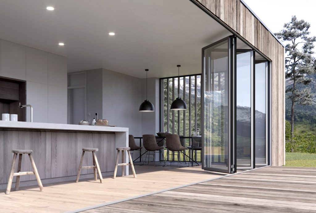 Solarlux ecoline bifolds in black